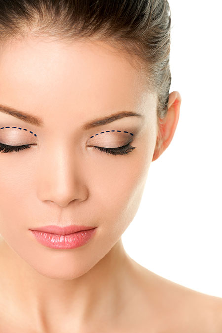 Woman with eyes closed