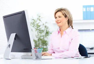 Woman using a computer